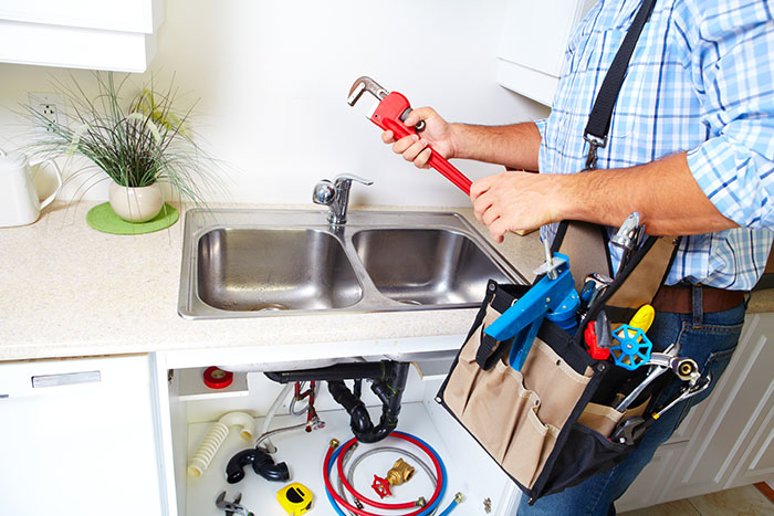 plumber preparing to fix a sink